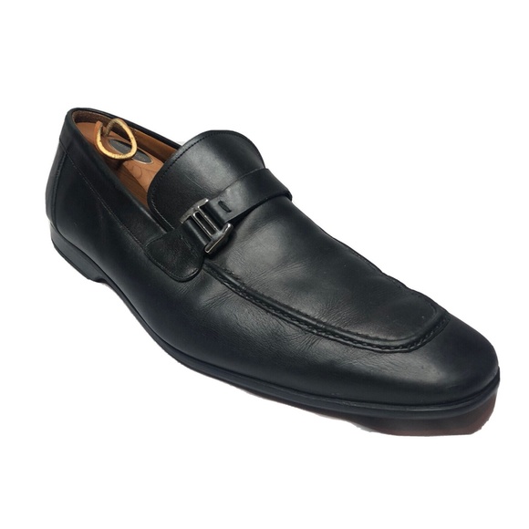 Magnanni Lino Black Leather Dress Loafers Buckle Strap Men\'s 10 main image 9